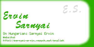 ervin sarnyai business card